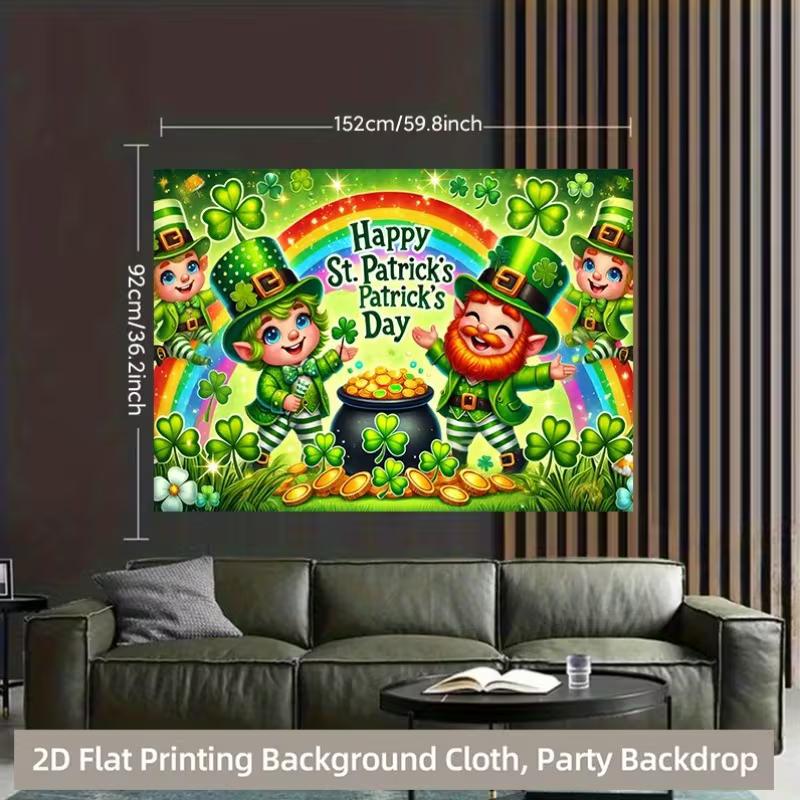 2D Leprechaun Rainbow Shamrock Backdrop Holiday Shoot Banner