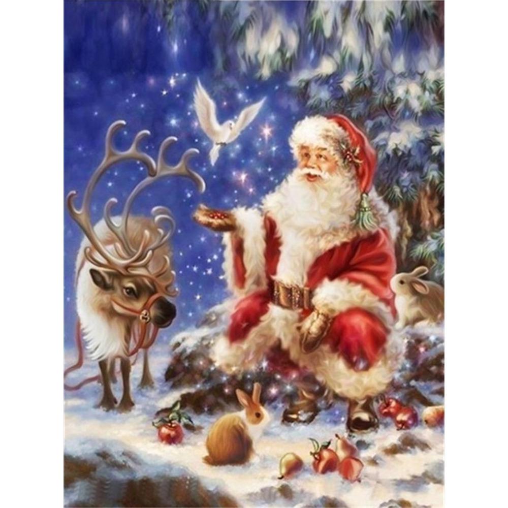 5D Diamond schilderij Diy Kerstman Diamond borduurwerk dieren mozaïek Kits Cross Stitch 20x30cm