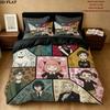 Spy Family Pattern Bedding Quilt Set Quilt Cover Pillowcase Home Birthday Gift(1 * duvet cover + 2 * pillowcase, without core)