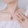 Set Accessories Inlaid Necklace Ring Color Treasure Bird'S Nest Cut Female Premium Sensitive Style