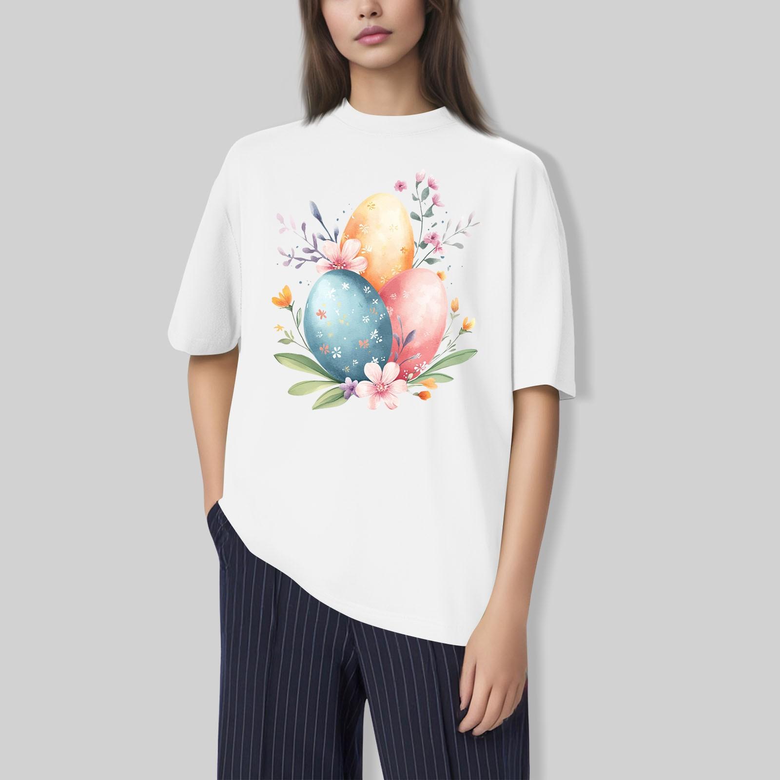 

Чоловіча та жіноча повсякденна вільна футболка з принтом, пуловер з круглим вирізом і короткими рукавами XL жовтий