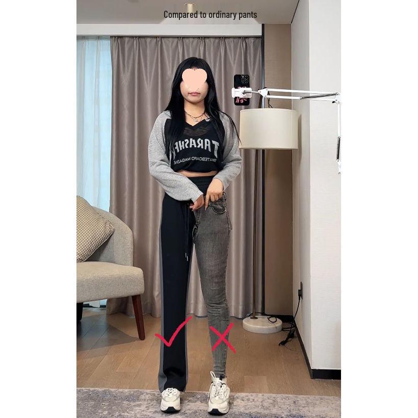 Ice Silk High Waist Slimming Sports Pants: Plus Size Women's Tummy Control and Flattering Leg Length for Pear-Shaped Bodies