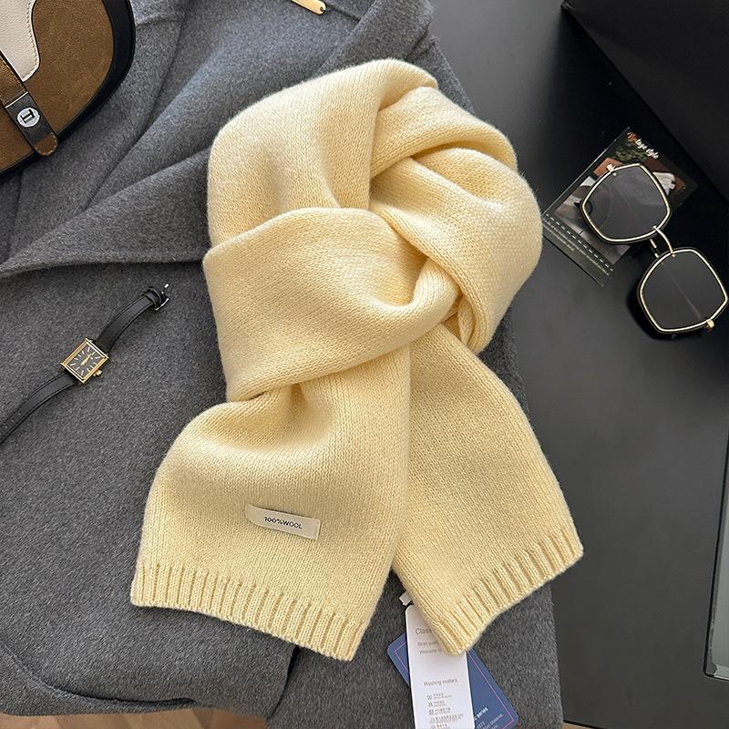 18-color scarf women's winter high-end soft waxy season warm thickened knitted wool couple scarf Korean