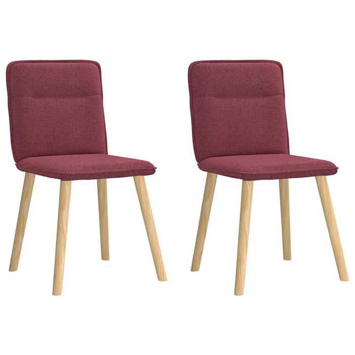 VidaXL Dining Chairs Set of 2 Bordeaux Red Fabric, Dining Chair, Kitchen Chair, Accent Chair, Chair, Chair 4101223