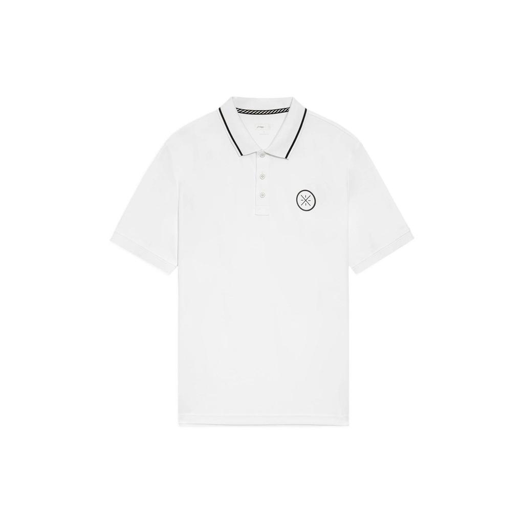 Li-Ning Wade Series Solid Color Polo Shirt With Logo Men Tops White APLS091-2