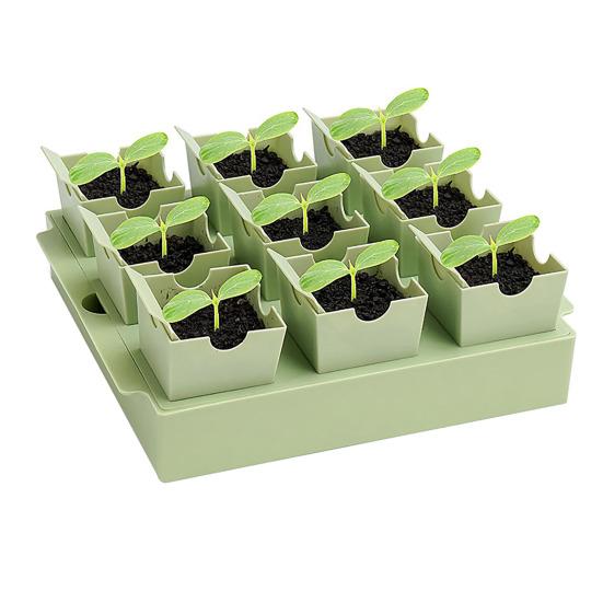 

Поднос для рассады с 9 глубокими ячейками, многоразовый набор для проращивания, поддон для рассады с ручками для пересадки для комнатного, уличного садоводства в теплице 1pc