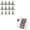 354Pcs Punk Spikes and Studs 8 Size Cone Spikes Metal Tree Spikes Studs for Leather Craft Clothing Craft Decoration