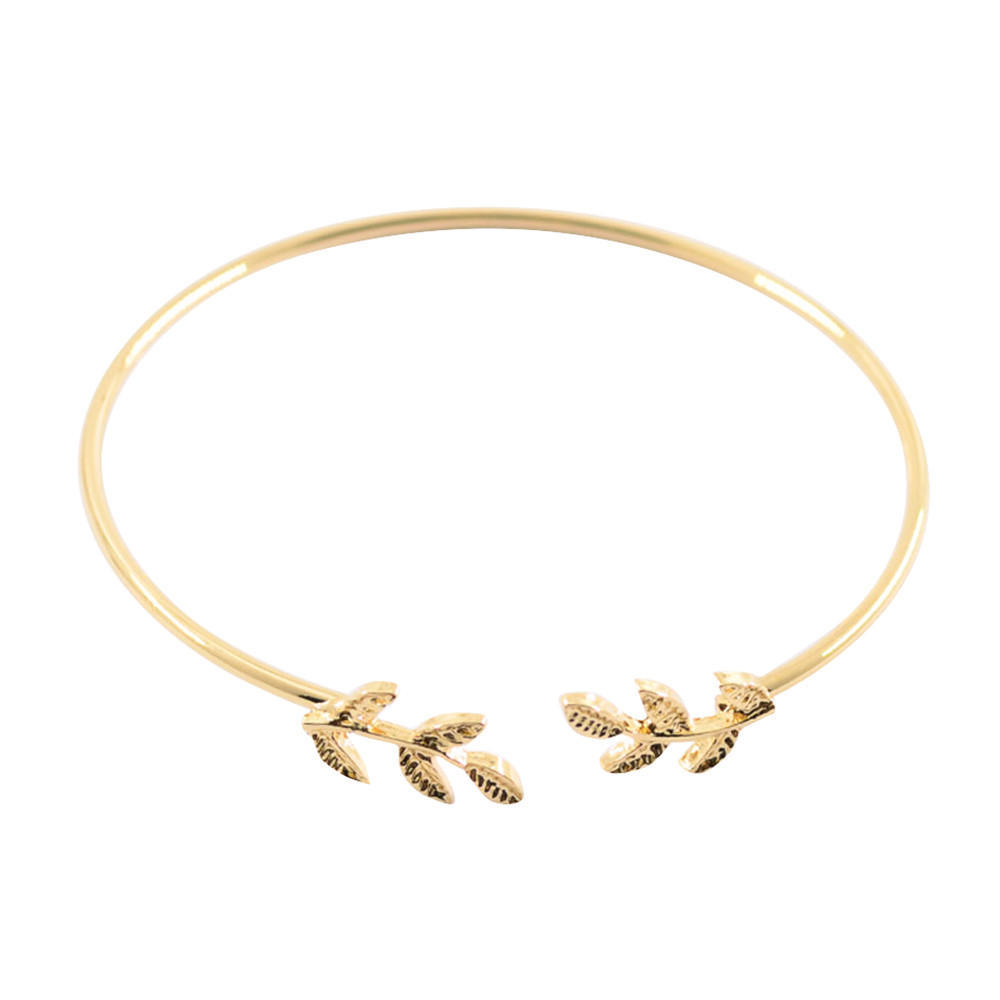 Women Stylish Leaves Cuff Women Bracelet Delicate Leaf Open Bangle Bracelet