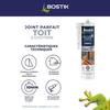 Joint Parfait Toit Et Gouttière Noir - BOSTIK - Cartouche 280 Ml - Haute Performance - Tous Matériaux
