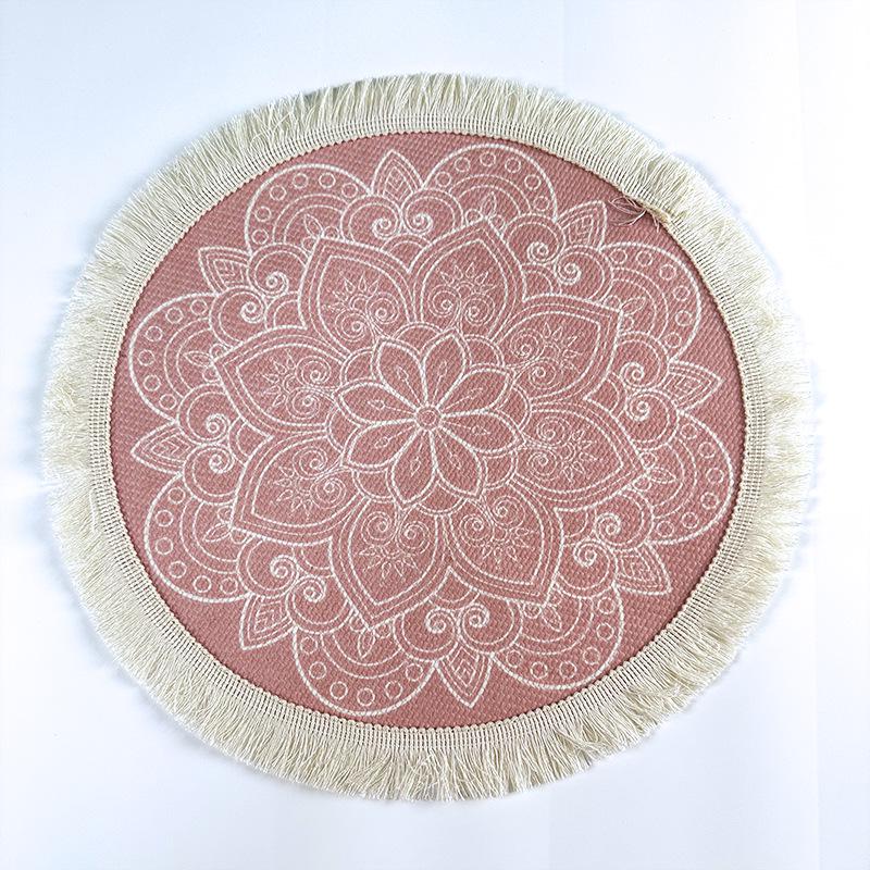 Bohemian Woven Cotton Tassel Placemat & Heat-Resistant Pad
