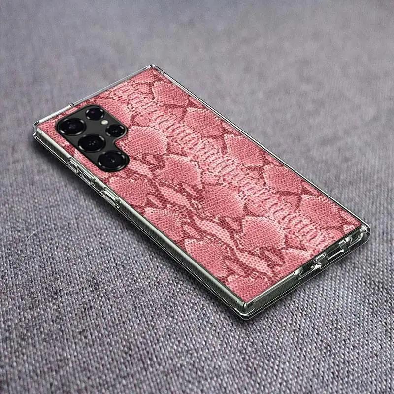 It looks like real snake skin Clear Phone Case for Samsung Galaxy S21 Plus S24 S23 S20 FE S22 S26 Ultra S25 Edge TPU Capa Cases