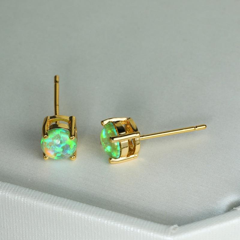 Version of the new simple temperament personalized versatile opal opal earrings earrings earrings earrings pendant