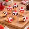 Cute 3D Resin Desserts 10Pcs Mini Ice Creams, Tiny Strawberry Jam Dessert Food for Doll Mansion Miniatures Mansion, DIY Craft Projects, Pretend