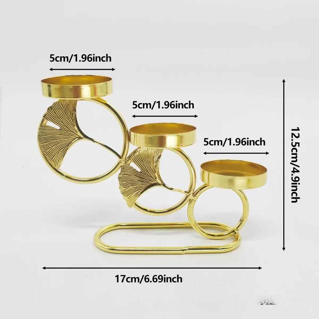 Gold Iron Art Candlestick for Wedding, Valentine's Day & Christmas Dining Table or Bar Decor