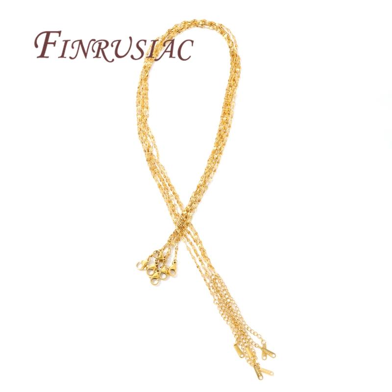 Stainless Steel Chain For Necklace Gold Adjustable Chains With Lobster Clasp For Jewelry Making Supplies DIY Accessories