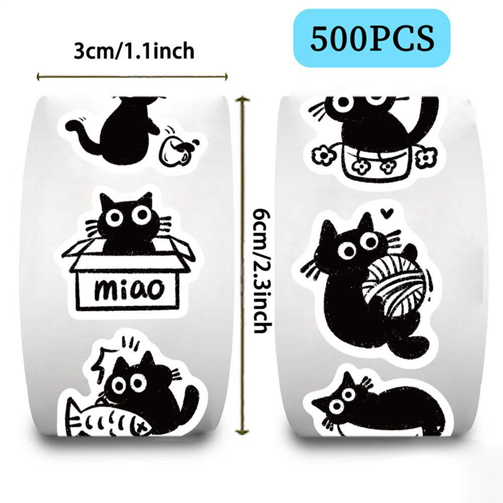Animal Stickers PVC Cartoon Animal Decal Party Decoration Adorable Holiday Cartoon Stickers for Envelopes for Bread Bags Holiday A чёрный