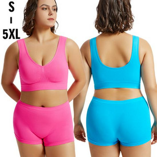 Women's French Wirefree Push-Up Bra Set - Thin, Sexy Triangle Cup Sports Underwear with Beautiful Back Design, Two-Piece.