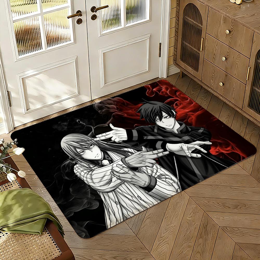 Tougen Anki Dark Demon of Paradise Thickened Absorbent Non-Slip Floor Mat Bedroom Living Room Door Mat Flannel Rug