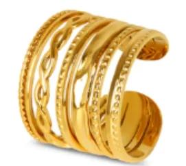 Wholesale High End Waterproof Three-dimensional M Letter Hollow Stainless Steel Finger Ring Trendy for Women Personalize Jewelry