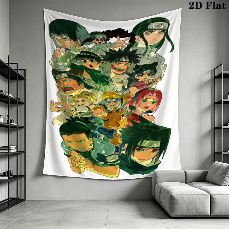 Naruto Adventure Begins Wall Tapestry Aesthetic Wall Hanging Printed Fabric Blanket Decorative Tapestries For Bedroom Living Room Home Decor