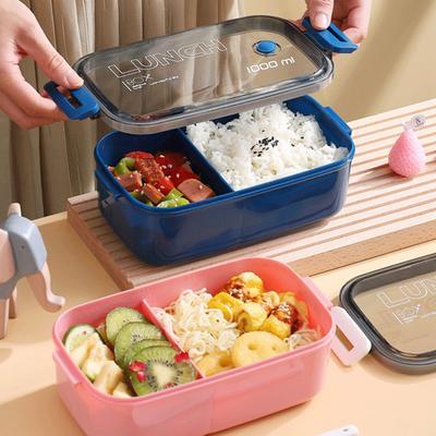 Einlagige Lunchbox Tragbar Fach Obst Lebensmittelbox Mikrowellen-Lunchbox Mit Gabel Und Löffel Picknick Frischhaltebox