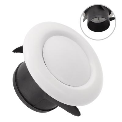Entlüftungs-Abluftventil, runder Diffusor, 75/100 mm, weiß, verstellbare Kanalabdeckung
