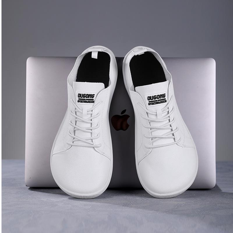Men's Wide Toe Box Retro German Training Shoes - Lightweight, Comfortable, Versatile, and Casual White Sneakers