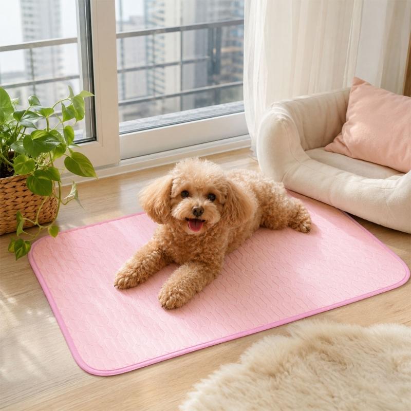 Latex Backed Dog Pad with Warm Season Comfort, Soft Indoor Layer Finish, Stable 55 x 70 cm Summer Size for Homes