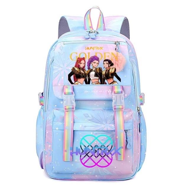 Kpop Witch Hunters Cartoon Backpack Girl Student Large Capacity School Bag Elementary School Student Backpack Lightweight
