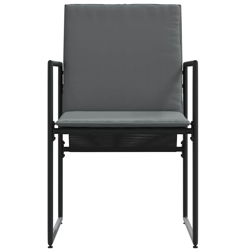4 Piece Chair Set with Cushions Black and Anthracite Textilene
