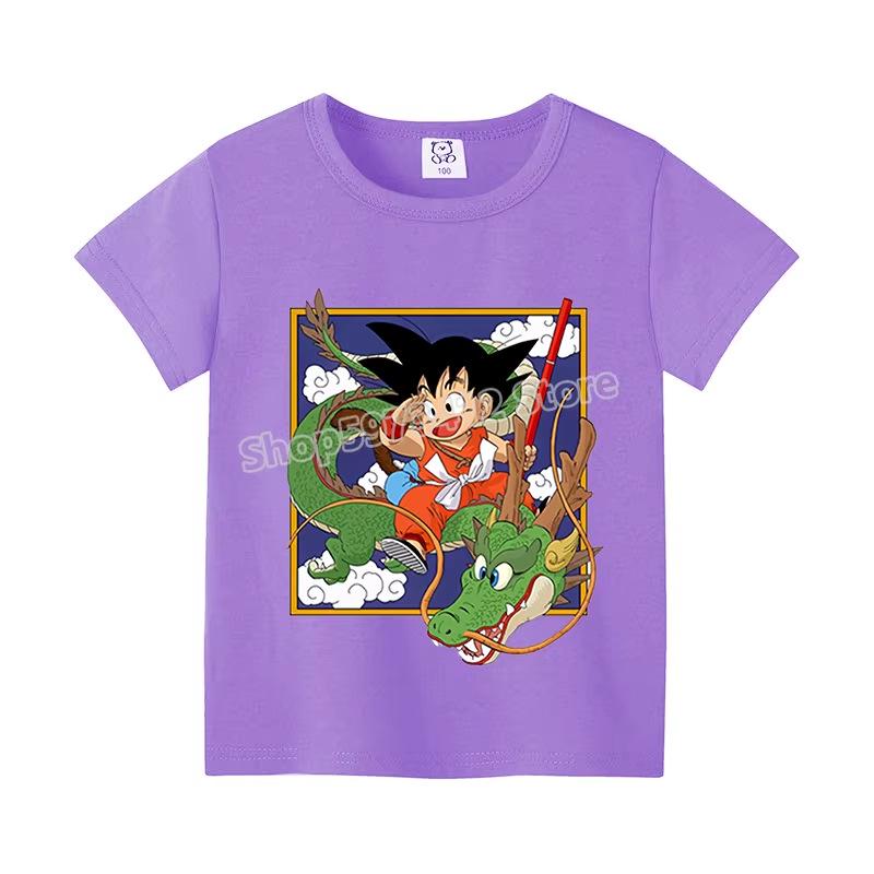Colorful Dragon Ball Sun T-shirt: Harajuku Style Short Sleeve for Kids