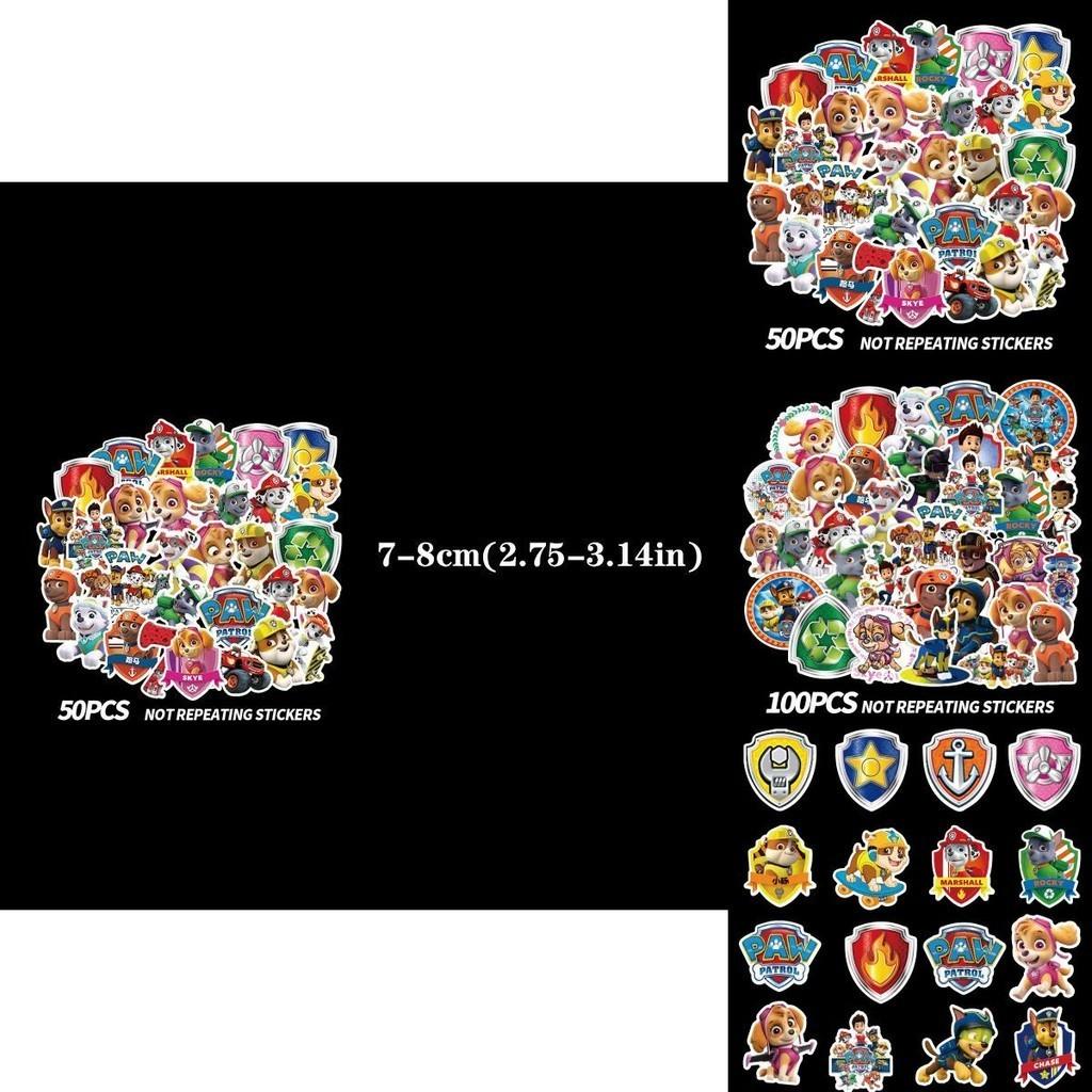 Vibrant Paw Patrol Sticker Pack Set Of 50/100 For Diy Waterproof Suitcase Fun
