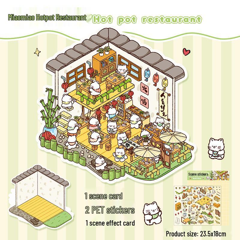 3D Miniature Scene Sticker Set - DIY Three-Dimensional House Puzzle