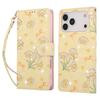 For iPhone 17 Pro Max Case RFID Blocking Flower Leather Phone Cover with Wrist Strap