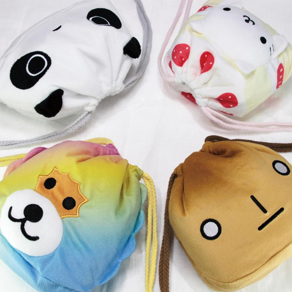 Plush face drawstring bag - Kogepan