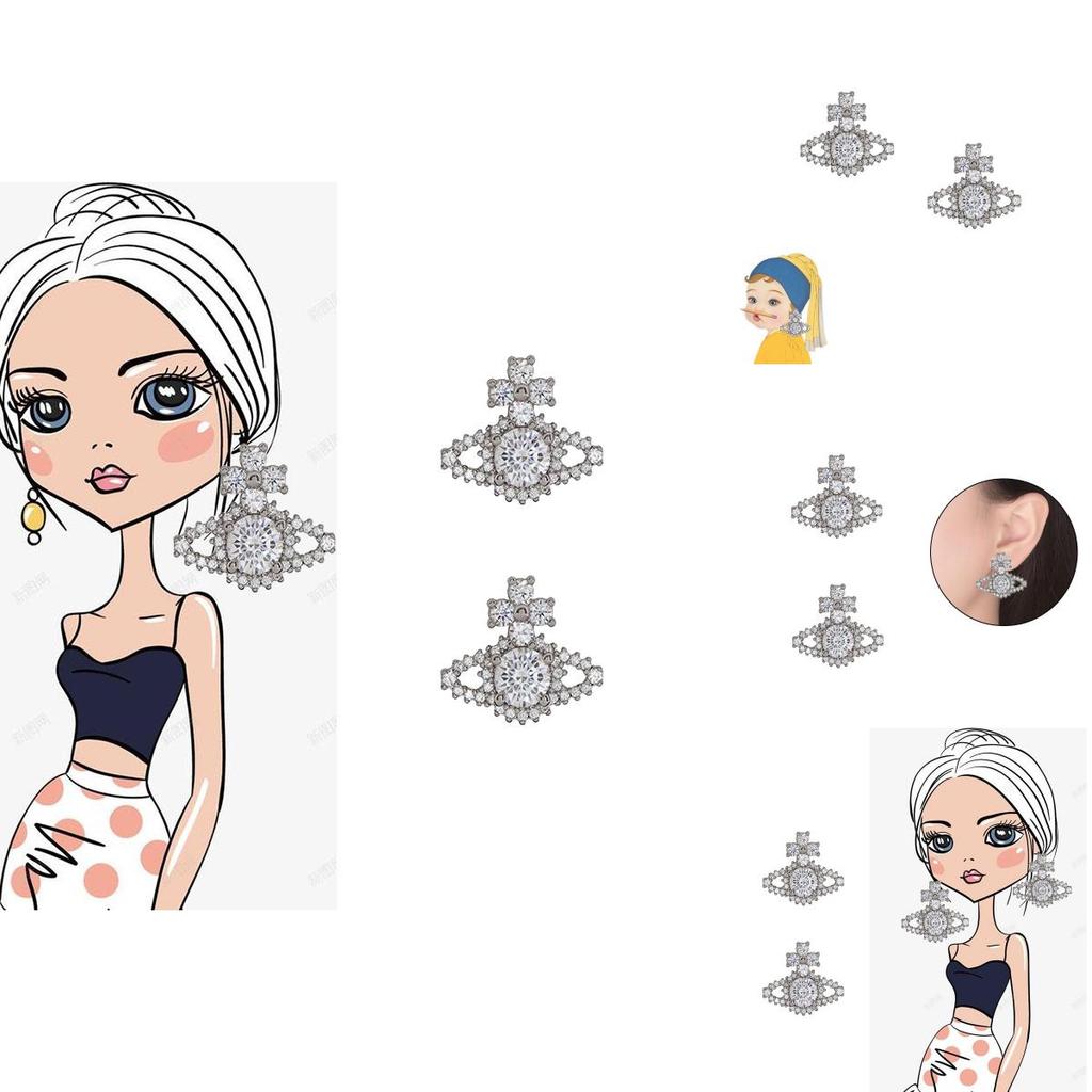 High-end Saturn Planet Ear Studs Glamorous And Fashionable