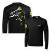 Mens Quick-Dry UV Protection Fishing T-Shirt Long Sleeve Round Neck Summer Outdoor Angling Sports