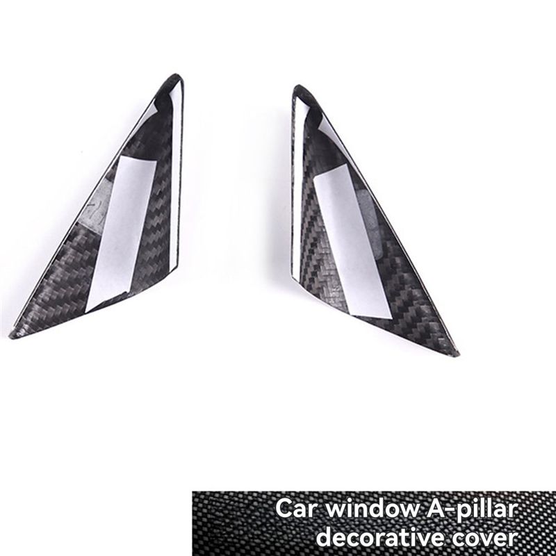 Real Carbon Fiber Decorative A Pillar Triangle Cover For 718 911 2012-2019 Car Parts Gloss Black