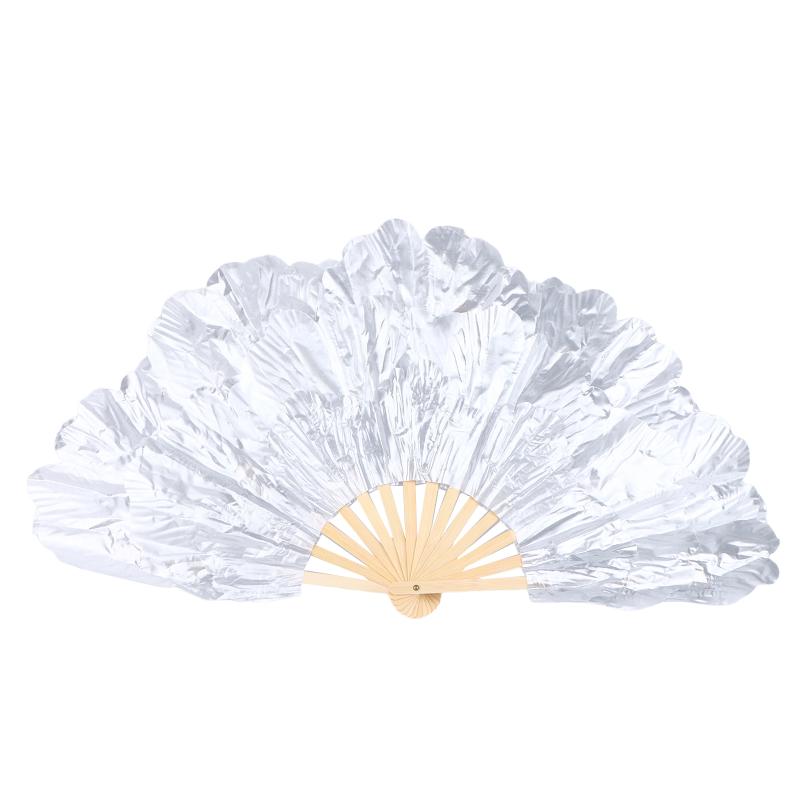 75Cm Peony Petal Dancing Fan Bright Cloth Double Side Yangko Dance Fan Ladies Hanfu Cheongsam Props Folding Hand Fans