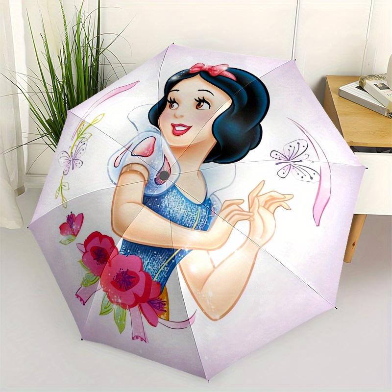 

Snow White,Disney Princess Automatic Opening and Closing Umbrella - 8-rib Reinforced Folding Design, Lightweight and Portable, Suitable for