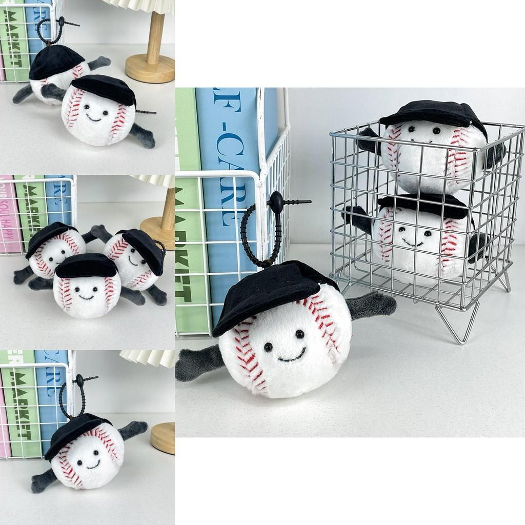 Soft And Adorable Plush Baseball Hat Charm With Short Fur For Hanging Bag