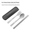 Titanium Cutlery Set: 4-Piece Fork, Spoon, Knife & Chopsticks for Outdoor Camping