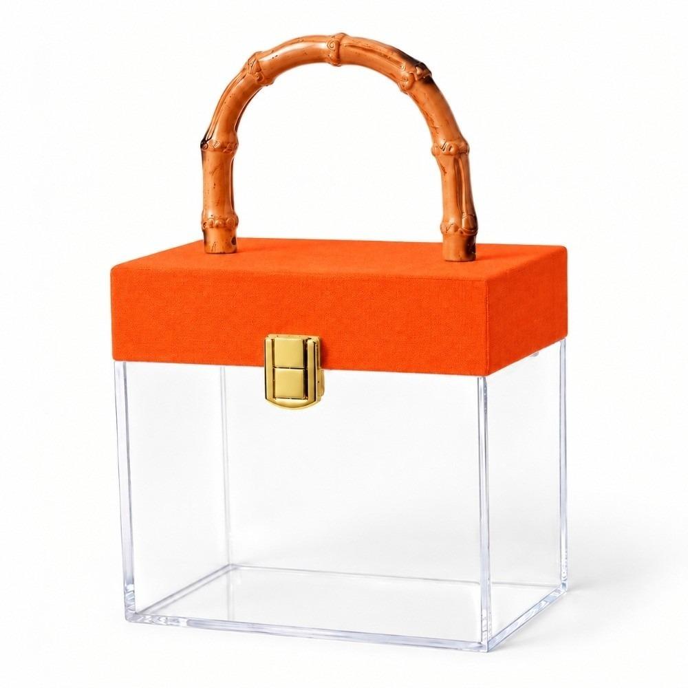 with Bamboo Handle Transparent Gift Box Acrylic Gift Box Wedding Souvenirs Party Candy Packaging