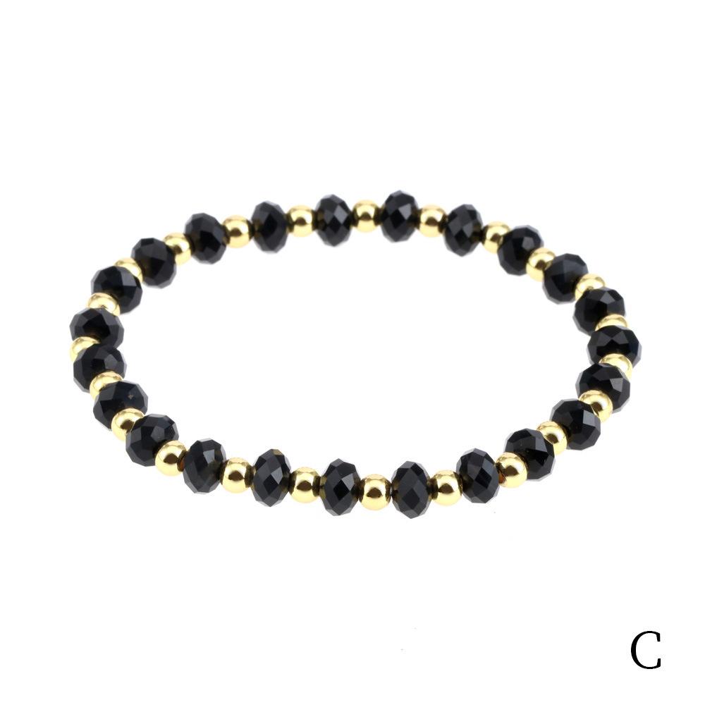 European & American 4mm Faceted Amazonite Bead Bracelet with Spliced Copper-Plated Metal Accents