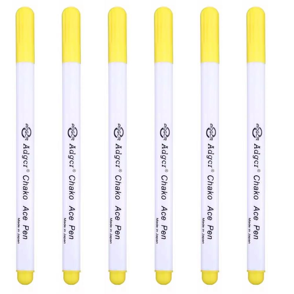 

6/12pcs Air-Fading Pen Clothing Fabric Cutting Water-Soluble Water-Soluble Cross-Stitch Patchwork DIY Automatic Disappearing Pen 6pcs жёлтый