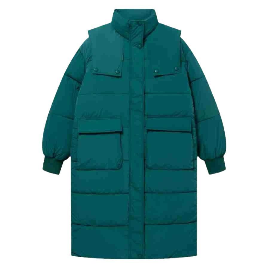 Damen Lange Baumwolljacke Damen Einfarbige Hoher Kragen Warme Parkas Mäntel Damen Verdickte Warme Gefütterte Jacke Damen Oberbekleidung