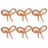 1/6/12pcs Gold Napkin Ring Buckles Elegant Bow Dinnig Table Decoration Napkin Holder  Kitchen