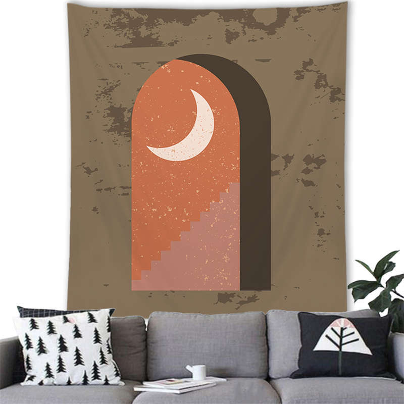 Nordic Marmorino Minimalist Landscape Digitalprinted Polyester Tapestries Living Rooms Bedrooms Macrame Wall Hanging Room