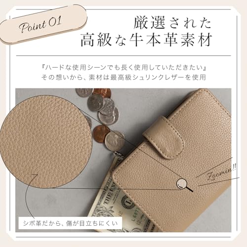 BLUE SINCERE Women's Genuine Leather Bifold Wallet with RFID and Anti-Skimming Features, Large Capacity, 15 Card Slots, Compact Size, and Coin Purse /