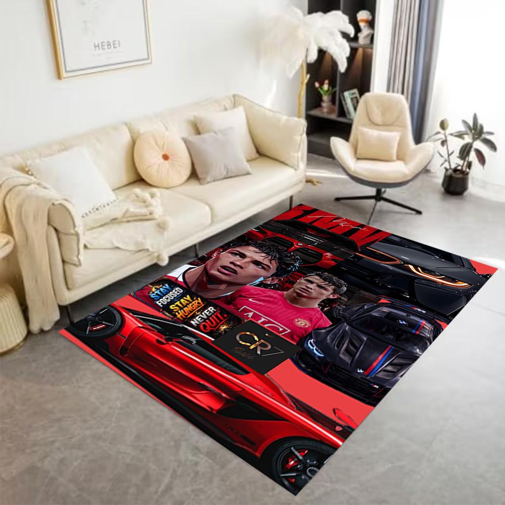 Ronaldo Juventus Action Floor Mat Design for Playrooms Living Rooms Entryway Study Room Anti-slip Rug Decorate Offices Wedding Party Gift